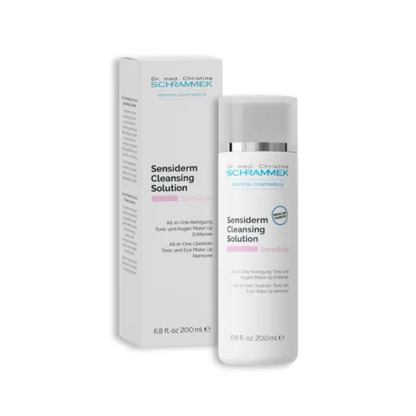 Schrammek Sensiderm Cleansing Solution (6.75 fl oz) - 3-in-1 Micellar Makeup Remover & Toner - Fragrance-Free - Gentle Cleanser for Sensitive Skin