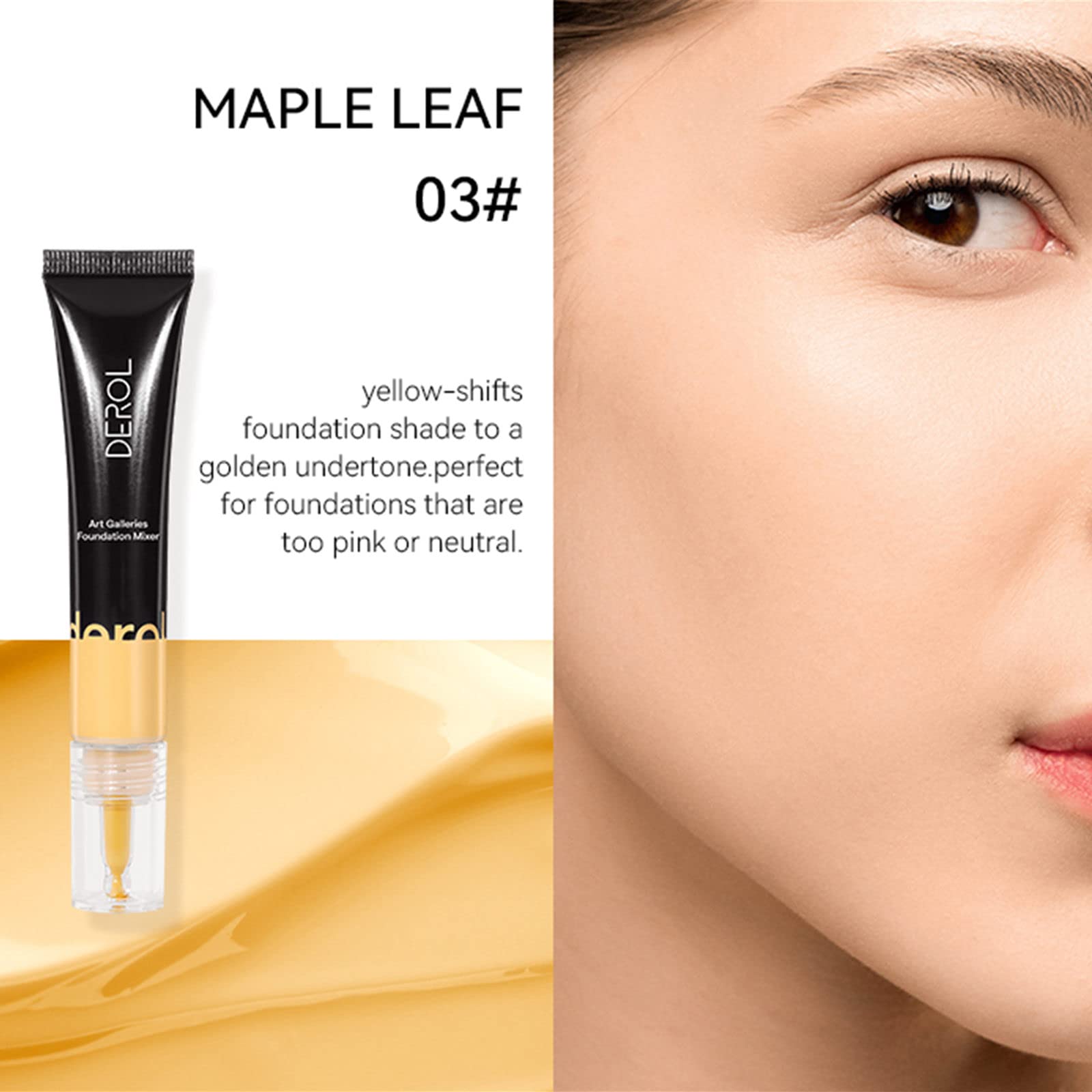 Foundation Mixer, Foundation Adjusting Drops, Color Adjusting Mixer Change Foundation Colour to Match Your Skin Tone (03#Yellow)