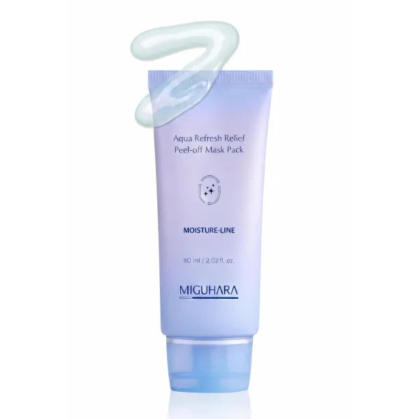 MIGUHARA Aqua Refresh Peel-Off Mask Pack, Vegan Lacto-PDRN, Beta-Glucan, Botanical & Flower Extracts for a Fresh, Clean Feel and Smooth-Looking Skin Appearance – Korean Skincare (60ml/2.02 fl.oz.)