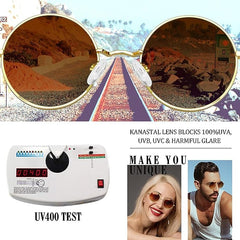 KANASTAL Hippie Round Polarized Sunglasses for Women Men, Small Circle Sun Glasses Classic Vintage Retro Shades Metal Frame UV400 Protection