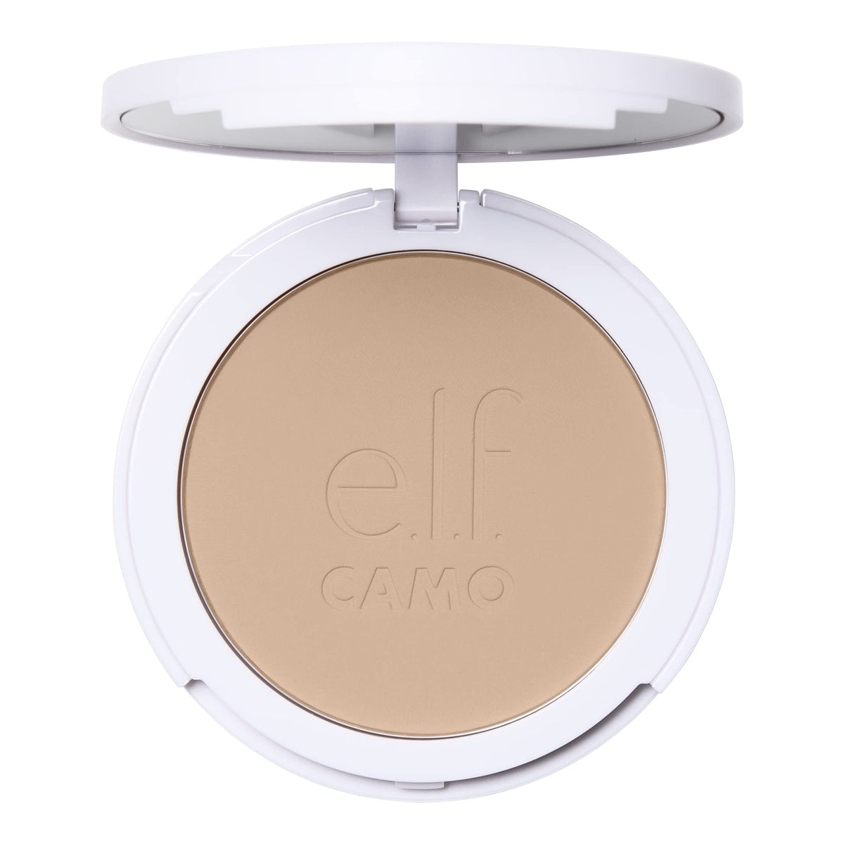e.l.f. Camo Powder Foundation, Lightweight, Primer-Infused Buildable & Long-Lasting Medium-to-Full Coverage Foundation, Light 205 N