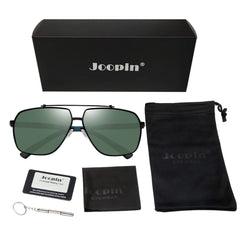 Joopin Classic Rectangle Sunglasses Shades for Men, Metal Sun Glasses Polarized UV Protection