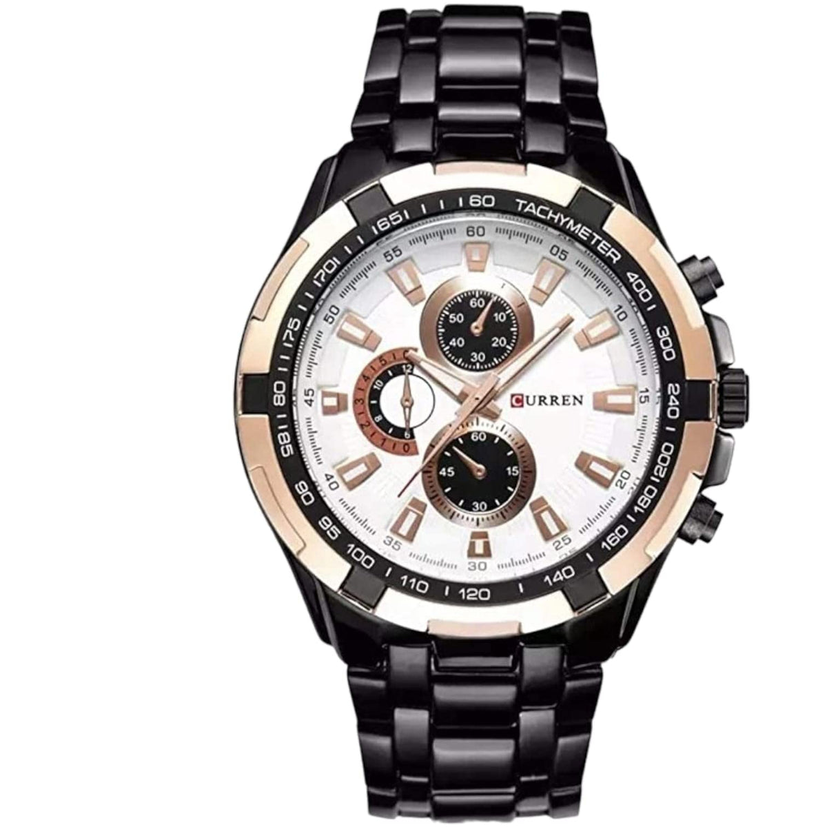 Curren Men Watch Luxury Military Black Case Stainless Steel Waterproof Analog Quartz Watches