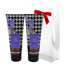 Bath & Body Works Emily in Paris Collections LAVENDER LUXE Ultimate Hydration Body Cream 2-pack Gift Set with a Red Bow for Holidays – 8 oz each