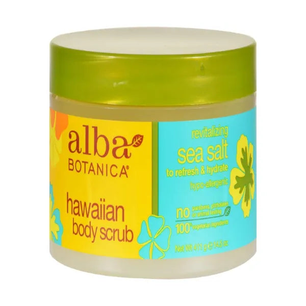 ALBA BOTANICA BODY SCRUB, SEA SALT, 14.5 OZ