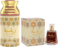 Lattafa Raghba Perfume + Body Spray, with Fresh Oriental Arabic Fragrange,Combo Pack of 2, For Men and Women