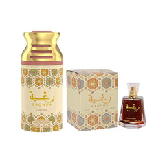 Lattafa Raghba Perfume + Body Spray, with Fresh Oriental Arabic Fragrange,Combo Pack of 2, For Men and Women