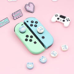 GeekShare Cute Animal Theme Thumb Grip Caps, Compatible with Nintendo Switch/OLED/Switch Lite, Soft Silicone Joystick Cover, 4PCS - Game Cat