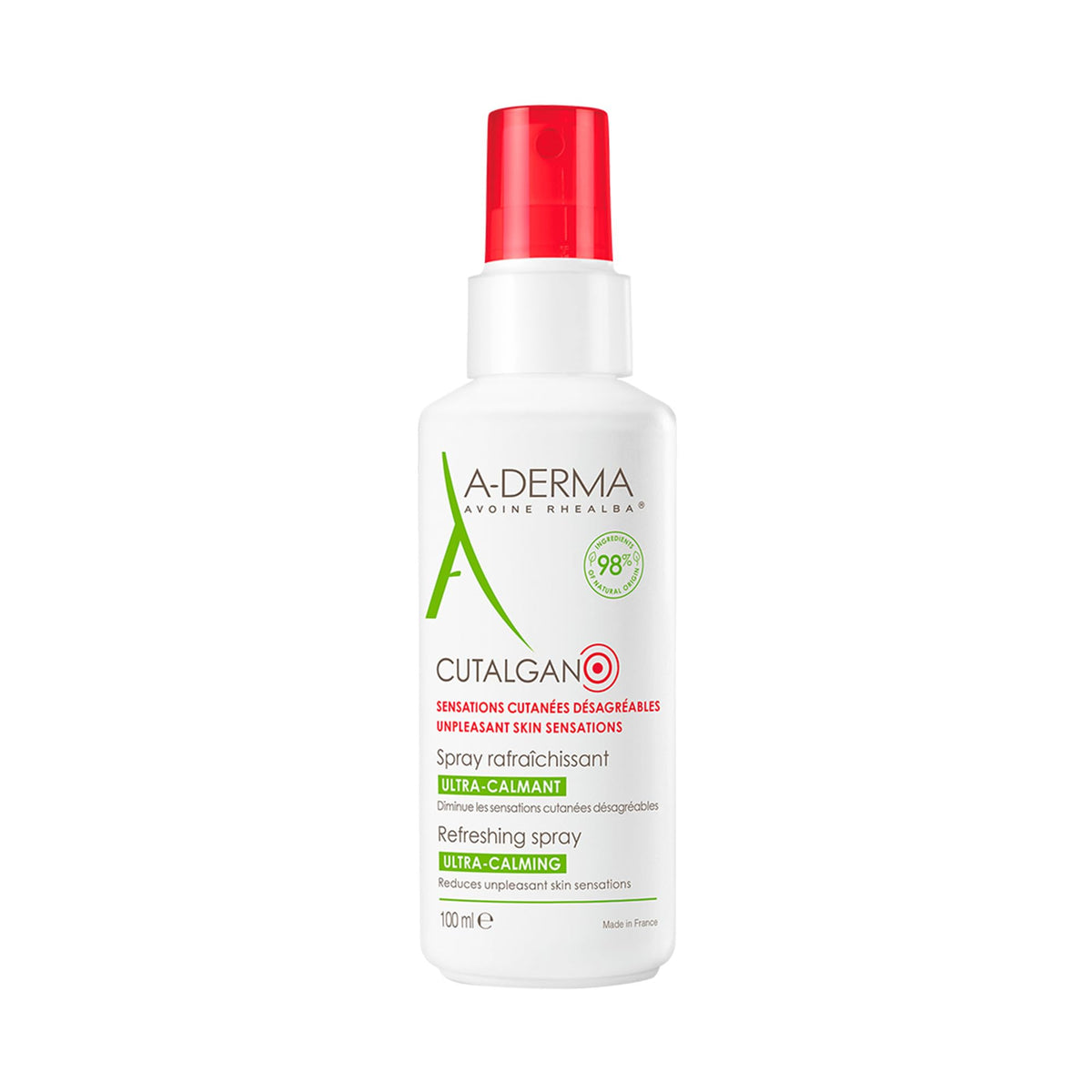 A-Derma Cutalgan Refreshing Spray Ultra-Calming, Instantly Reduces Skin Pain, Cools and Soothes the Skin - 100Ml