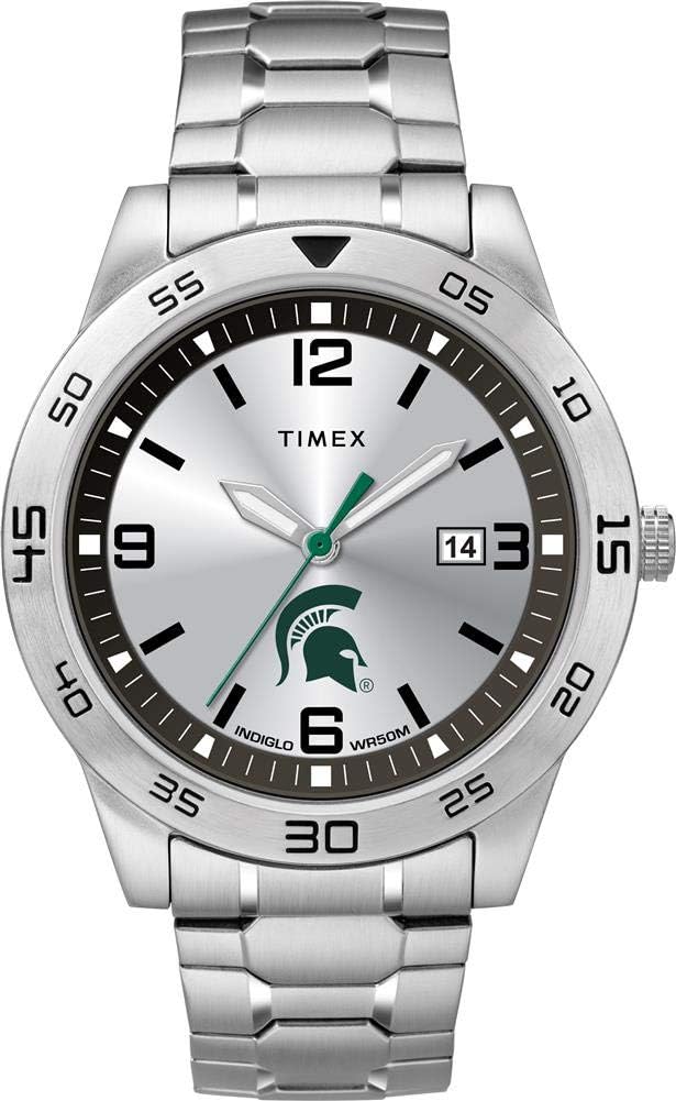 Timex Tribute Men's Citation 42mm Quartz Watch with Stainless Steel Strap - Michigan State Spartans