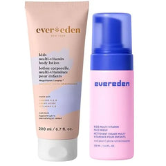 Evereden Kids Body Lotion and Face Wash set Gentle and Clean Kids Skin Care Non toxic Ingredients, Cool Peach scent