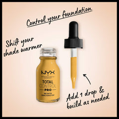NYX Professional Makeup Total Control Pro Drop Foundation Hue Shifter, Warm 04,13 mL