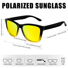 KANASTAL Polarized Sunglasses for Women, Classic Square Mens Sun Glasses, Lightweight Shades for Womens Outdoor 100% UV400 Protection Driving Fishing Golf Outdoor Activities