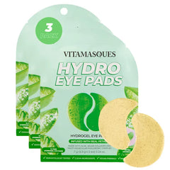 Vitamasques Hydrogel Eye Pads - Infused with Real Petals, Under Eye Mask, Birthday Gifts For Women, Reduce Dark Circles, Puffy Eyes, Undereye Bags, Wrinkles - Under Eye Patches (Pack of 3)