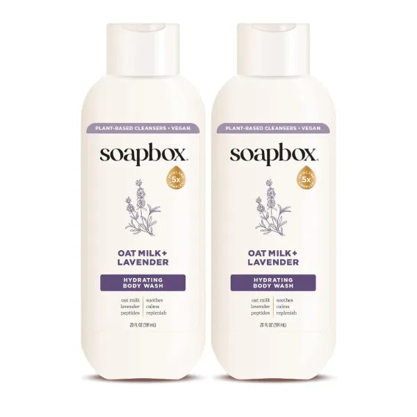 Soapbox Oat Milk & Lavender Body Wash Hydrating Shower Gel 2 Pack