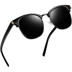 Joopin Polarized Semi Rimless Sunglasses Men Women, Classic Half Frame Sun Glasses UV Protection