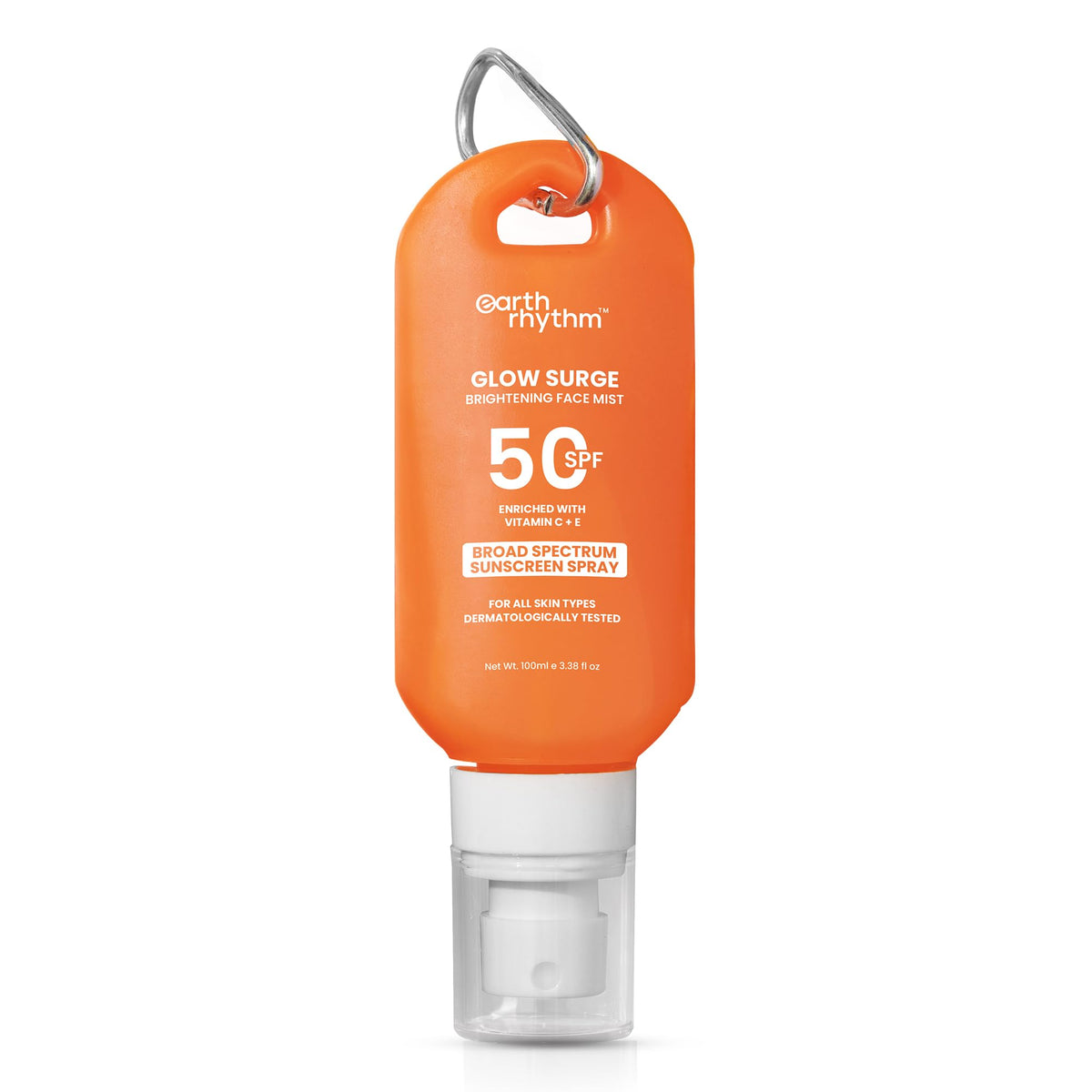 Earth Rhythm Glow Surge Vitamin C & E Brightening Sunscreen Spray SPF 50. No Parabens & No Oxybenzone