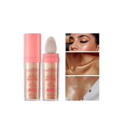 Highlighter Powder For Face Body Brightens the Natural Three-dimensional Face Powder Blusher Makeup, Highlighter Powder Stick High Gloss Sparkle Loose Highlight Powder Face Body Hair Cosmetic