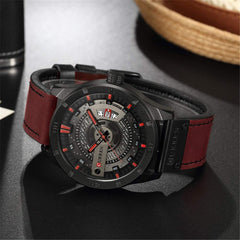 Men's Military Sports Business Casual Fashion Watches Date Quartz Watch Casual Leather Men's Wrist Watches 8301