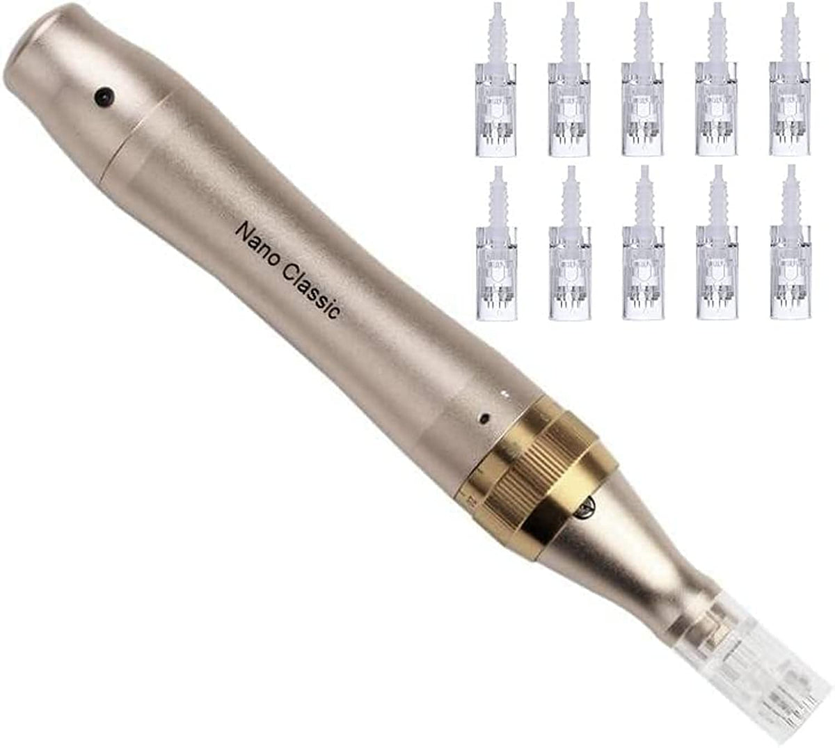 Nano Classic M5 Ultima Derma Pen, Wireless Electric Microneedle Derma Roller Pen for Wrinkle Stretch Marks Scar Hair Loss Treat +10 Pieces Cartridges Needles
