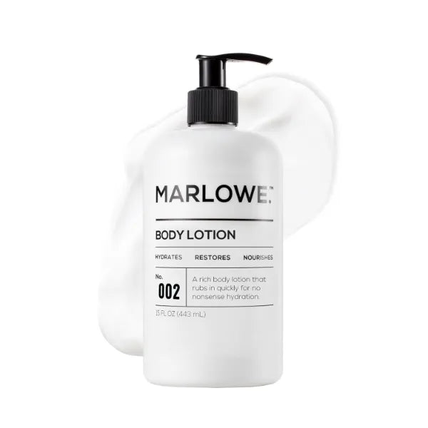 MARLOWE. No. 002 Body Lotion 15 oz Pump, Original, Revitalizing Dry Skin Lotion with Aloe Vera & Amino Acids, Hydrates & Nourishes, Lightly Scented