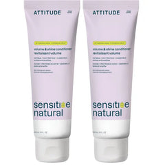 ATTITUDE Volumizing Hair Conditioner for Sensitive Skin, Hypoallergenic Plant- and Mineral-Based Ingredients, Enriched with Oatmeal, Vegan and Cruelty-free Detangler, Chamomile, 8 Fl Oz (Pack of 2)