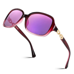 FEISEDY Women Polarized Sunglasses 100% UV400 Vintage Square Sun Glasses Outdoor Driving Fashion Shades for Women B2526