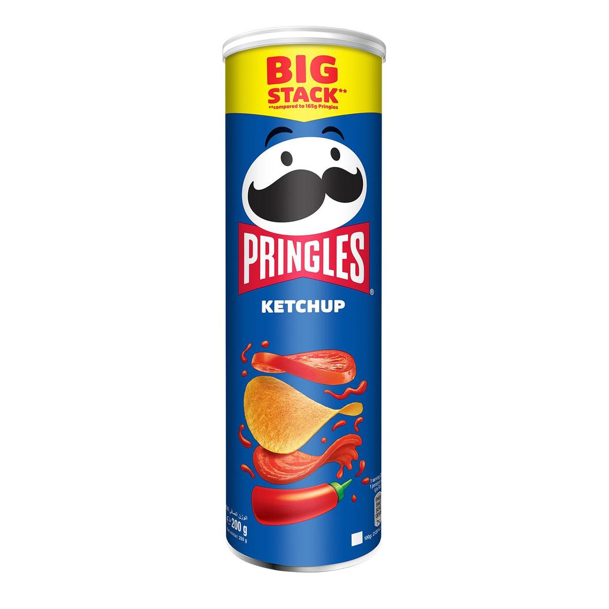 Pringles Ketchup Flavour Potato Chips, Crispy Snack - Crunchy Snack Food for Movies, Games & More - On-the-Go Can - 200gm