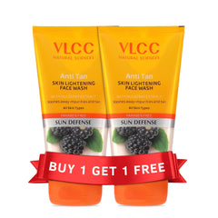 VLCC Anti Tan Skin Lightening Face Wash - 150ml X 2 Buy One Get One (300ml) | With Mulberry & Orange Peel Extract | Protect against Harsh Sun Damage, UAV And UVB Rays