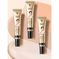FV Concealer Foundation, FV Tender the Skin Foundation, Full Coverage Foundation, 24H Lasting Concealer Waterproof Moisturizing Oil Control Matte Nude Makeup Primer Finishing Powder (Ivory)
