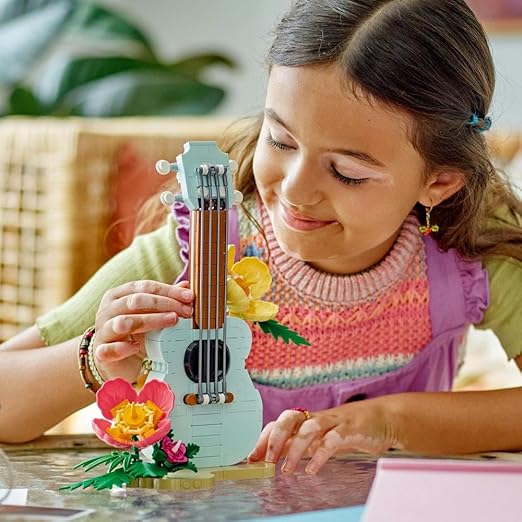 LEGO Creator 3in1 Tropical Ukulele Instrument Toy to Small Surfboard to Dolphin Model, Ocean Toys Building Set for 8 Plus Year Old Girls, Boys & Kids, Beach-Themed Bedroom Decoration, Gift Idea 31156