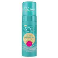 Sol by Jergens, Instant Sunless Self Tanner Mousse, No Wait Tropical Tan Deep Color, No Transfer, 5 Minute Tan, Deep, Cruelty Free, Vegan, Suitable for Sensitive Skin, 5 Oz