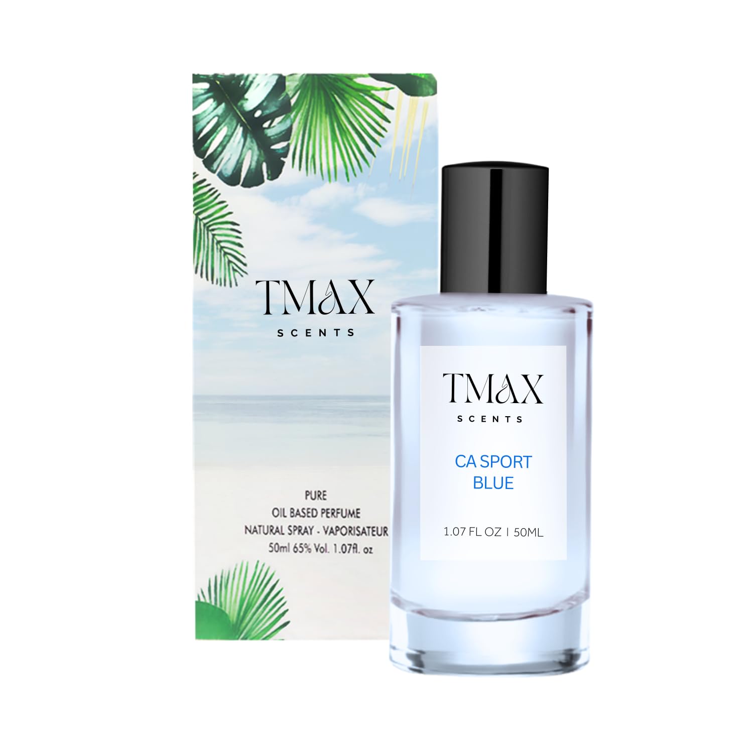 Tmax Scents CA Sport Blue - 50ml Aromatic Citrus - Fresh Spicy Scent With Pineapple, Bergamot, and Musk.