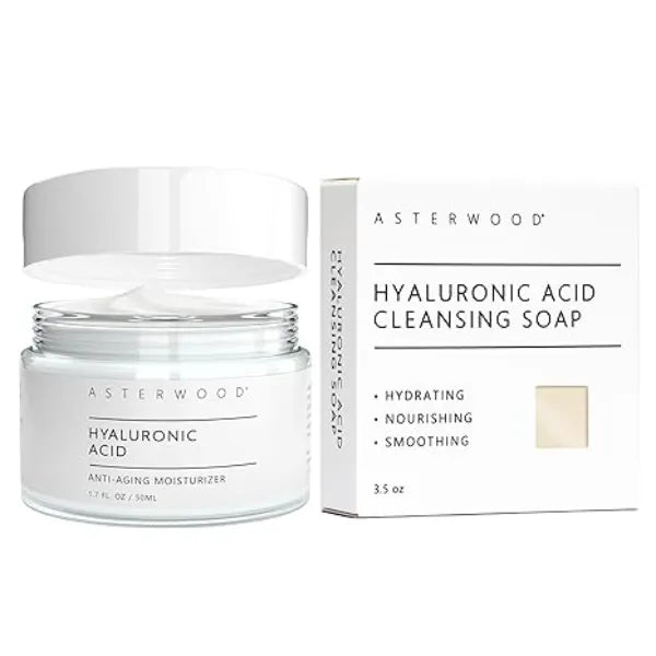 Asterwood Hyaluronic Acid Moisturizer 1.7 oz & Hyaluronic Acid Face Bar 3.5 oz