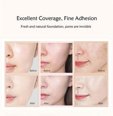 Full Coverage Liquid Foundation,Matte Concealer Smooth Makeup Base Cream,Full Coverage Foundation,Tender the Skin Foundation,Waterproof Long Lasting Oil Free Smooth Liquid Foundation (Natural)