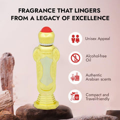Al Haramain Sultan Attar Oil | Non-Alcoholic Perfume Oil | Jasmine, Vanilla & Lavender Notes | Unisex Appeal | Arabian Aroma | Attar for Men & Women | For Daily Wear or Special Occasions | 12 ml