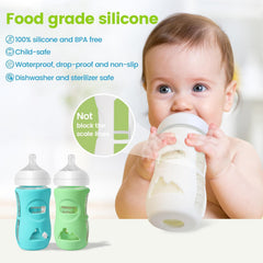 GraGra Silicone Sleeves for Avent Natural Glass Baby Bottles, Silicone Sleeves for Philips Baby Bottle，3 Pack Bottles Shatter Proof Bottle Covers, Anti-Scald, Food Grade Silicone, No BPA