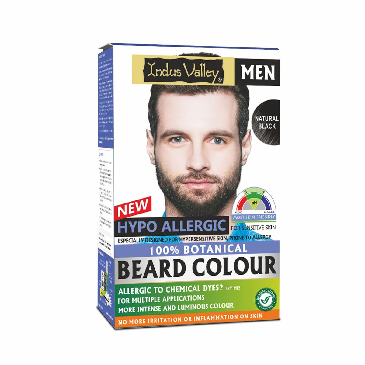 INDUS VALLEY 100% botanical Hypo Allergic Beard Color for Men (Black)