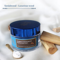 Blue Nectar Ayurvedic Sandalwood Radiance and Skin Brightening Cream | Moisturizing Day Cream for Women for Daily Use | Face Cream for Women with Sun Protection (13 Herbs 50 g)