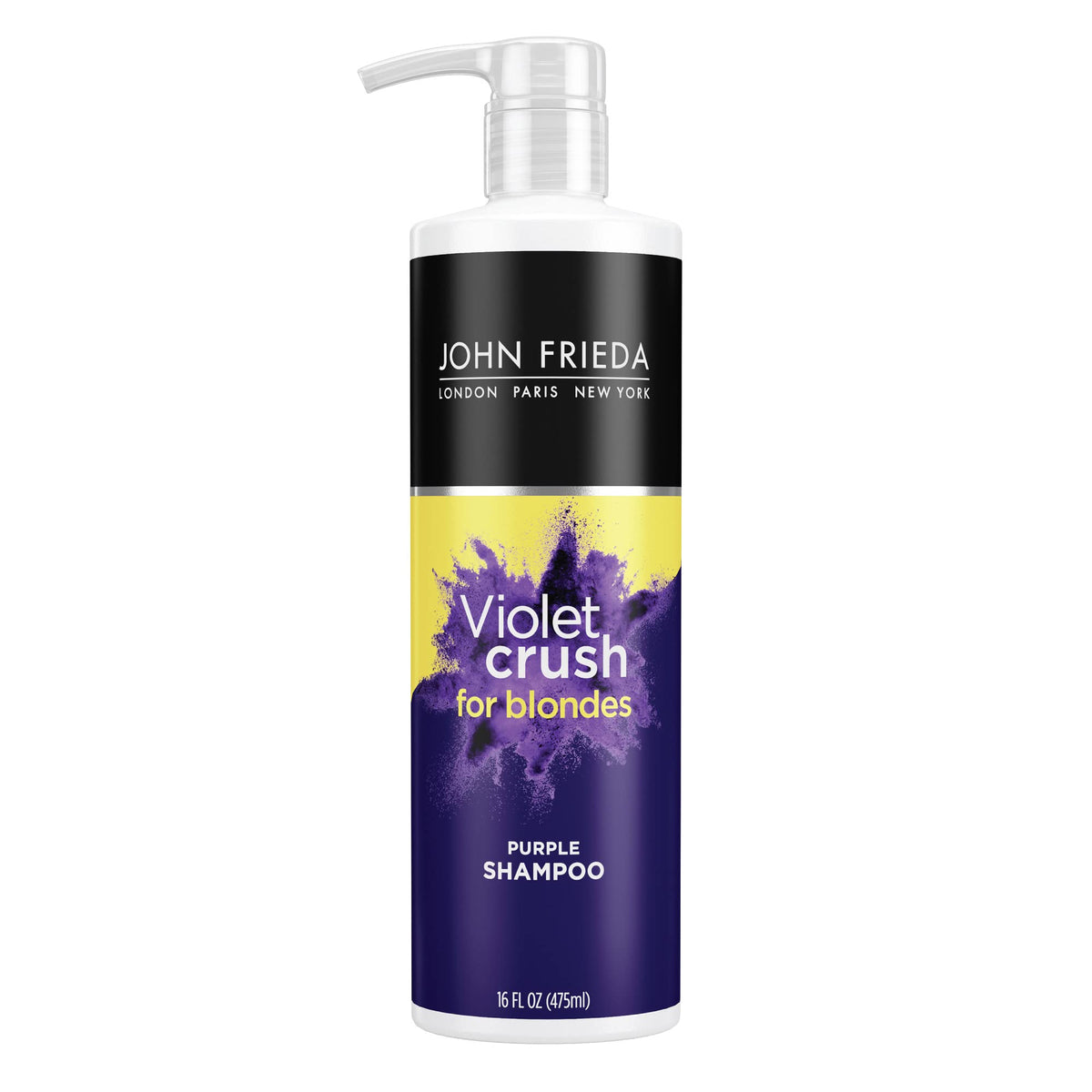 John Frieda Violet Crush Purple Shampoo, Purple Shampoo for Blonde Hair, Crushed Violet Pigments Neutralize Brassy Tones for Cooler, Brighter Blonde, 8.3 Oz