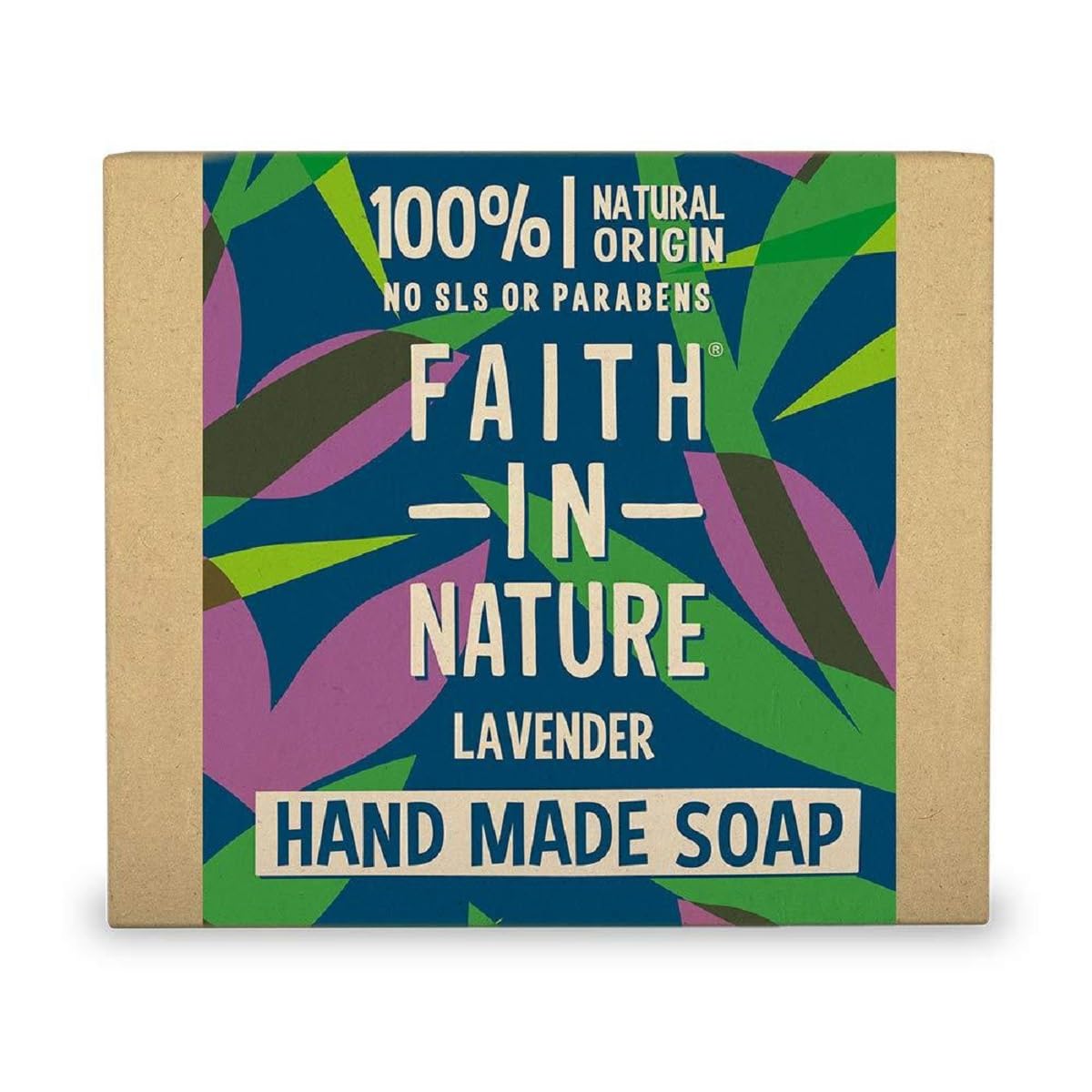 Faith in Nature | 100 g | Lavender Handmade Soap | 100% Natural Origin | No SLS or Parabens | Nourishing, Vegan & Cruelty-Free Skincare