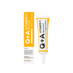 Q+A Vitamin C Eye Cream | 15ml | Brightening & Nourishing Formula with Vitamin C, Cherry Extract, and Glycogen