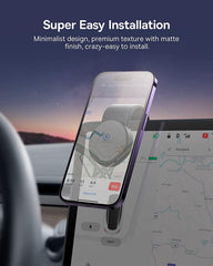 Baseus C02 Magnetic Phone Holder Magnetic Phone Holder for Car,MagSafe Dash Mount Compatible with iPhone 15 Pro Max, 15 Pro, 15 Plus Tesla Bendable MemoryTitanium Alloy for All Dashboard, Windshield