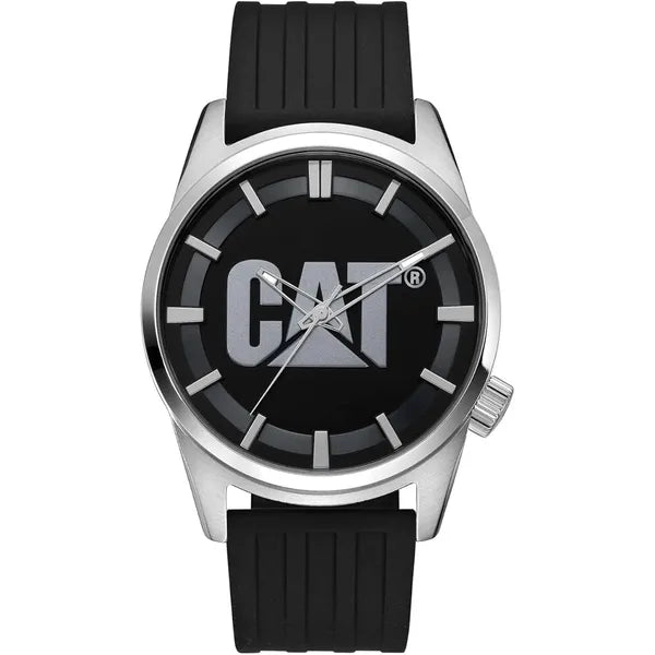 CAT ICON Men's Watch, 42mm Stainless Steel Case, Silicone Strap