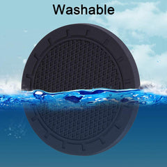 ELECDON Car Coasters, ELECDON PVC Car Cup Holder Insert Coaster, Anti Slip Universal Vehicle Interior Accessories Cup Mats for Men or Women (7 CM Diameter, Black, 4 Pack)