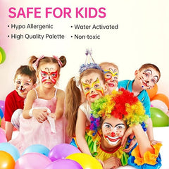 Makbeaty Watercolor Paint Palette Set 30 Colors Set ，Safe & Non Toxic Water Activated Face and Body Painting Makeup Hypoallergenic Facepaints for Cosplay