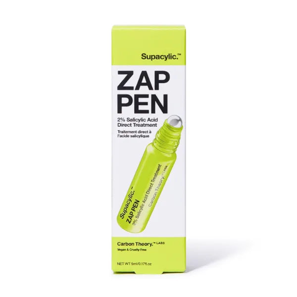 Carbon Theory ZAP Salicylic Acid Direct Treatment Pen for Acne Prone Skin, Targets Active Breakouts to Soothe and Reduce Redness with Ginger Root Extract 5ml