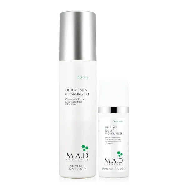 M.A.D Skincare Delicate Skin Duo: Gentle Cleanser & Soothing Moisturizer with Chamomile, Aloe & Licorice for Sensitive, Irritated & Dry Skin
