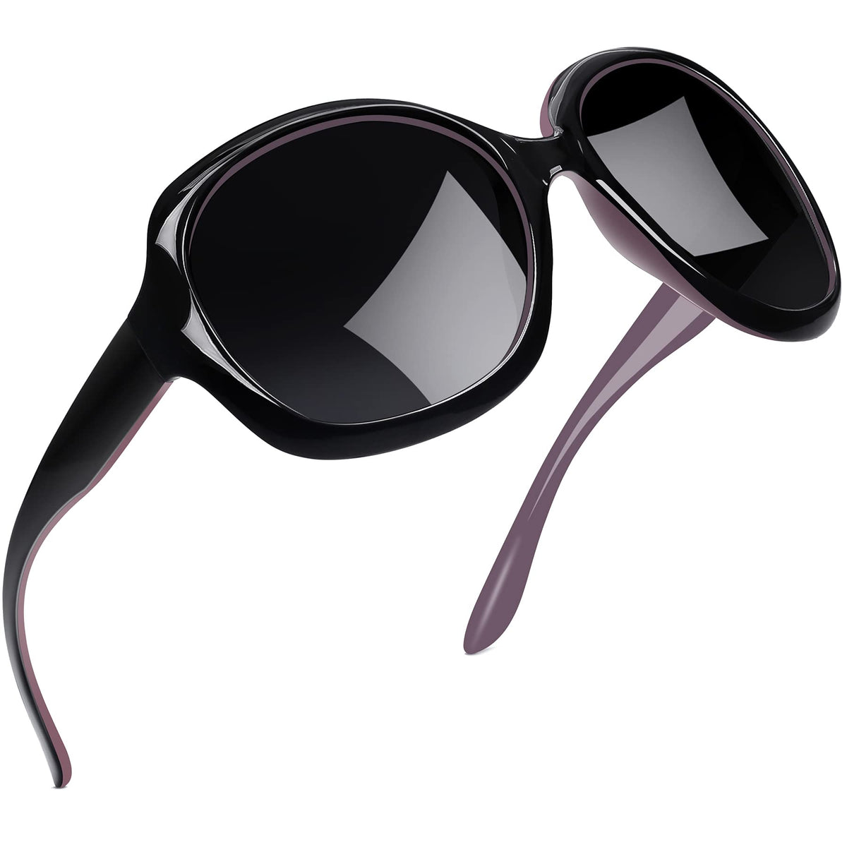 Joopin Polarized Sunglasses for Women, Ladies Big Frame Polarized Eyewear UV400 Protection Driving Fishing - Purple/Black