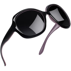 Joopin Polarized Sunglasses for Women, Ladies Big Frame Polarized Eyewear UV400 Protection Driving Fishing - Purple/Black